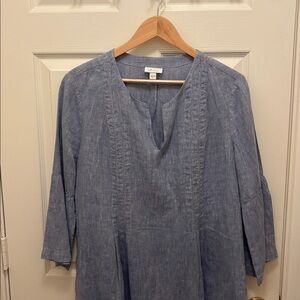 J. Jill Love Linen Top in Chambray Blue
